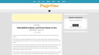 
                            3. Piuni global recharge card Ponzi scheme review | PageOne.ng