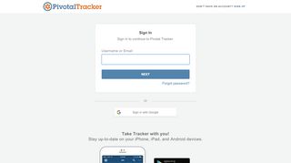 
                            5. Pivotal Tracker - Sign in