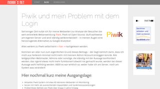 
                            1. Piwik und mein Problem mit dem Login - Nobbis Net - Joomla ...
