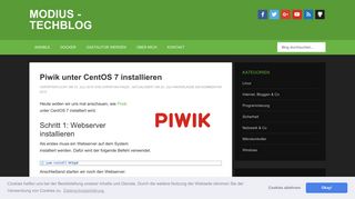 
                            8. Piwik unter CentOS 7 installieren - Modius - Techblog