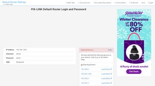 
                            2. PIX-LINK Default Router Login and Password - Clean CSS