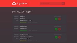 
                            9. pixabay.com passwords - BugMeNot