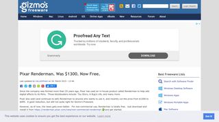 
                            12. Pixar Renderman. Was $1300. Now Free. | Gizmo's Freeware