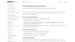 
                            3. Pixel Validation and Pixel Wait-for | Testim Help Center