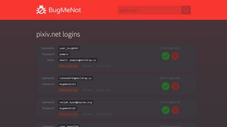 
                            4. pixiv.net logins - BugMeNot
