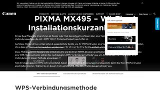 
                            5. PIXMA MX495 – Wireless-Verbindung – Installation - Canon ...