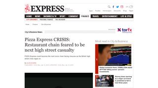
                            12. Pizza Express CRISIS: Restaurant chain feared to be next high street ...