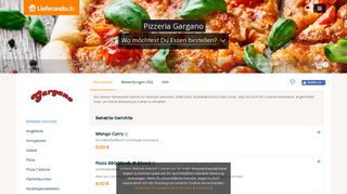 
                            3. Pizzeria Gargano 55286 Wörrstadt - Italienische Pizza ... - Lieferando.de