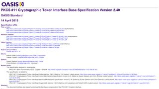 
                            1. PKCS #11 Cryptographic Token Interface Base Specification Version ...