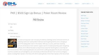
                            4. PKR | $500 Sign Up Bonus | Poker Room Review | Bonus Hit List
