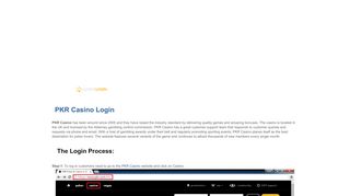 
                            3. PKR Casino Login | casinologin