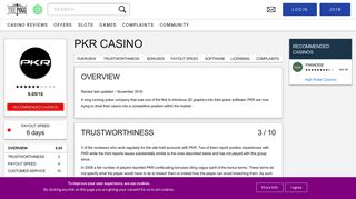 
                            10. PKR Casino Review - Not Recommended | The Pogg