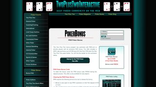 
                            2. PKR Poker Bonus - Two Plus Two