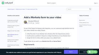 
                            8. Place a Marketo form on your video(s) – Vidyard Support