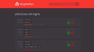 
                            8. place2use.net passwords - BugMeNot