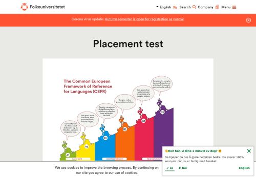 
                            4. Placement test - Folkeuniversitetet