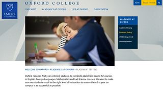 
                            12. Placement Testing | Oxford College | Emory University