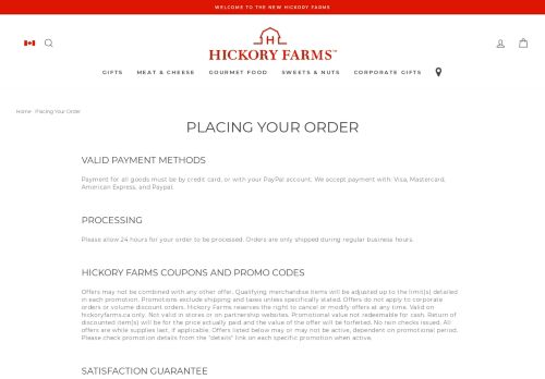 
                            13. Placing your order - Hickory Farms