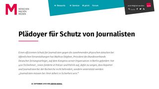 
                            10. Plädoyer für Schutz von Journalisten – M – Menschen Machen ...