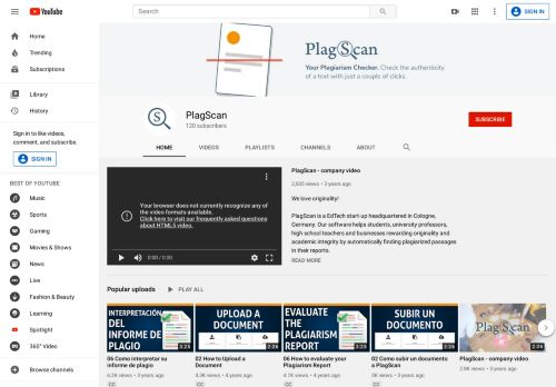 
                            7. PlagScan - YouTube