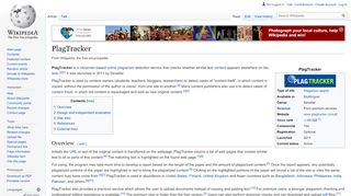 
                            6. PlagTracker - Wikipedia