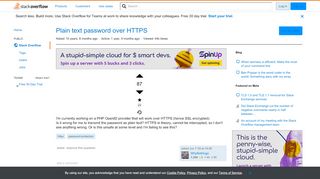 
                            11. Plain text password over HTTPS - Stack Overflow