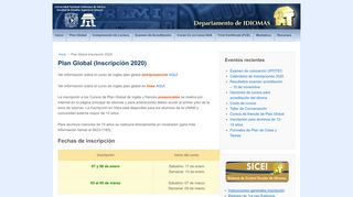 
                            5. Plan Global (Inscripción 2019) – Departamento de Idiomas - UNAM