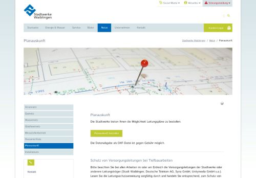 
                            8. Planauskunft - Strom, Erdgas, Wärme und Trinkwasser von den ...