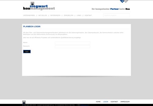 
                            5. Planbox-Login - siegwart baumanagement ag - Ihr kompetenter ...