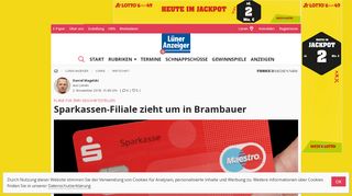 
                            11. Pläne für zwei Geschäftsstellen: Sparkassen-Filiale zieht um in ...