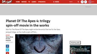 
                            12. Planet Of The Apes 4: trilogy spin-off movie in the works | Den of Geek