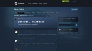 
                            5. planetside 2 - I can't log in :: PlanetSide 2 General Discussions