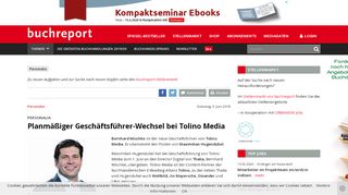 
                            13. Planmäßiger Geschäftsführer-Wechsel bei Tolino Media - buchreport