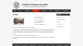 
                            7. Planning | College of Engineering, Pune - CoEP