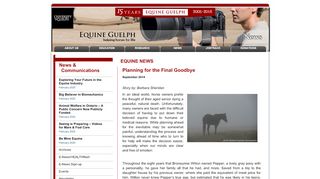 
                            8. Planning for the Final Goodbye - Equine Guelph - News