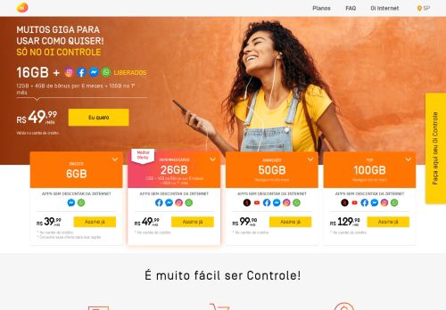 
                            9. Planos Controle da Oi com internet 4G - Contrate aqui | Oi Celular