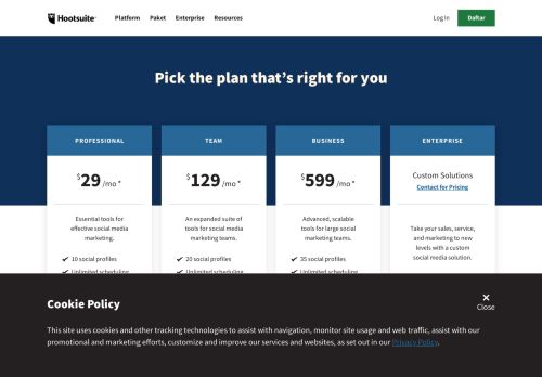 
                            3. Plans - Social Media Marketing & Management Dashboard - Hootsuite