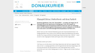 
                            9. Planspiel Börse: Butterbrote auf dem Parkett - Donaukurier