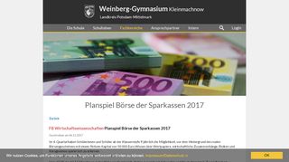 
                            11. Planspiel Börse der Sparkassen 2017 - Weinberg-Gymnasium ...