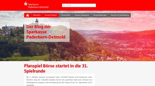 
                            8. Planspiel Börse startet in die 31. Spielrunde - Sparkasse Paderborn ...