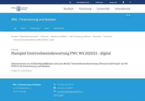 
                            13. Planspiel Unternehmensbewertung PWC WS 2018/19 - Nachrichten ...