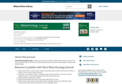 
                            9. Plant Biotechnology Journal - Wiley Online Library