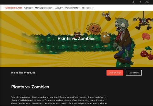
                            3. Plants vs Zombies - EA