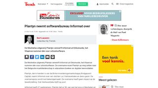 
                            10. Plantyn neemt softwarebureau Informat over - Bedrijven - Trends