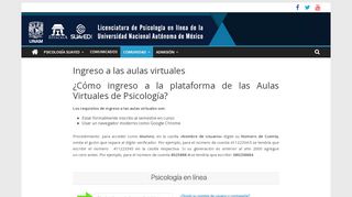 
                            3. Plataforma de las aulas virtuales - SUAyED Psicología - UNAM