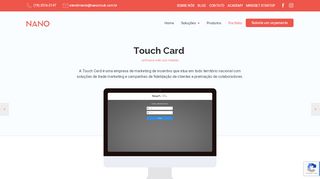 
                            4. Plataforma Web da Touch Card - Nano Incub