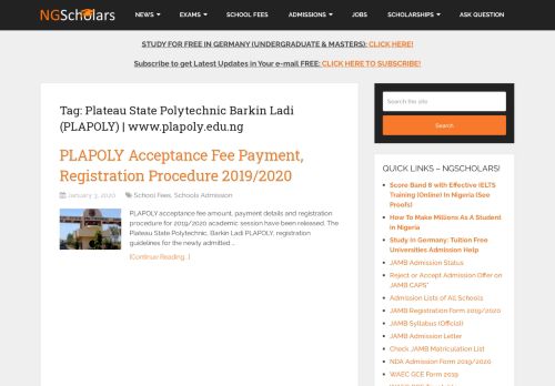 
                            11. Plateau State Polytechnic Barkin Ladi (PLAPOLY) | www.plapoly.edu ...
