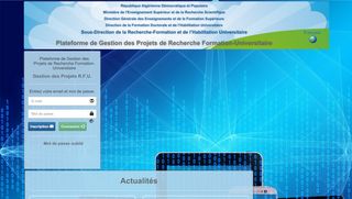 
                            4. Plateforme de Gestion des Projets de Recherche Formation ...