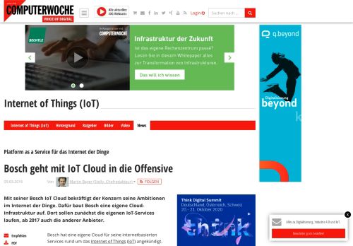 
                            13. Platform as a Service für das Internet der Dinge: Bosch geht mit IoT ...
