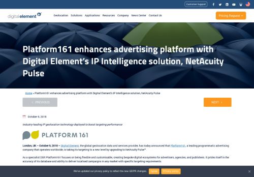 
                            7. Platform161 enhances advertising platform with Digital Element's IP ...